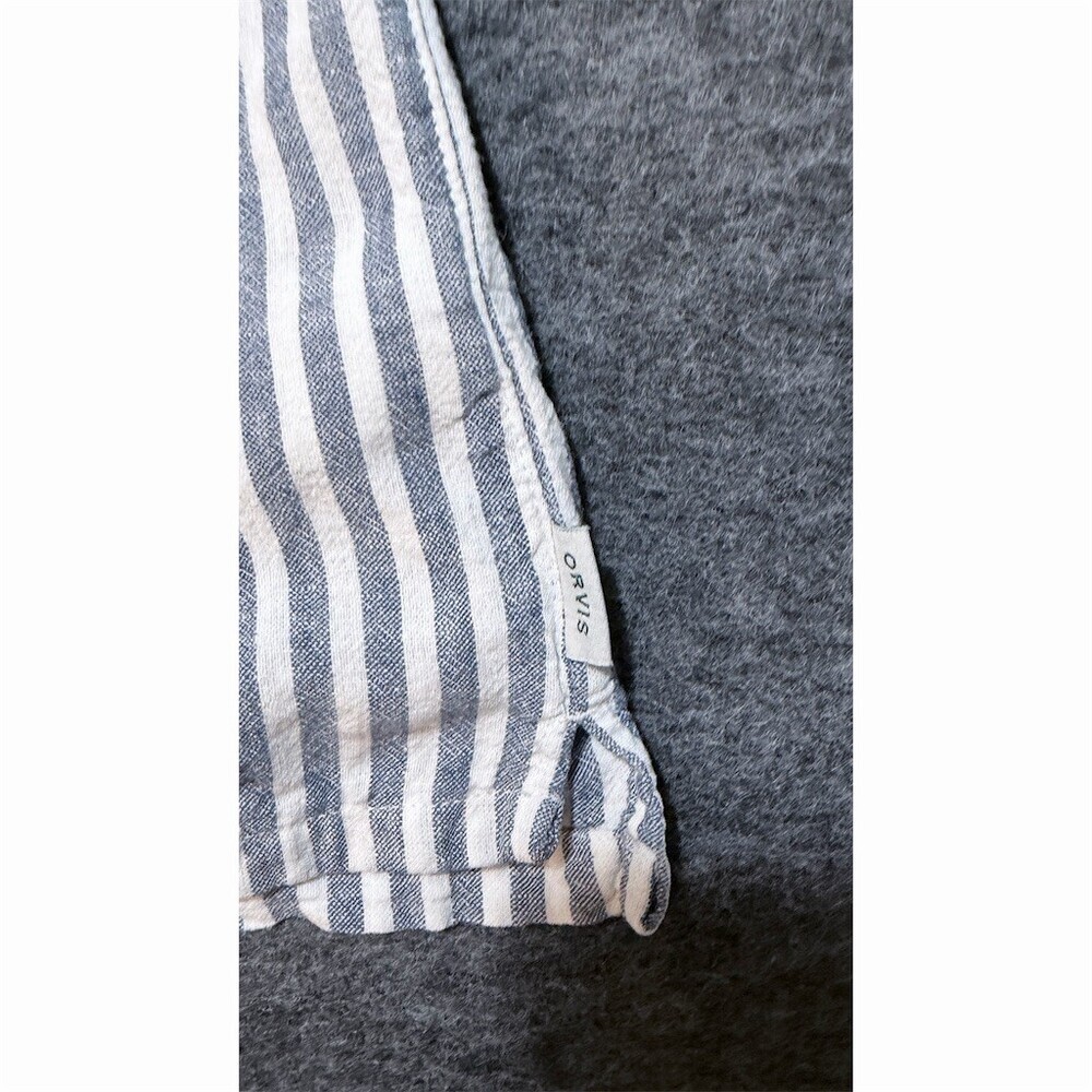 Orvis Shirt Womens Size M Blue & White Striped Button Front Collared Top - Picture 6 of 8